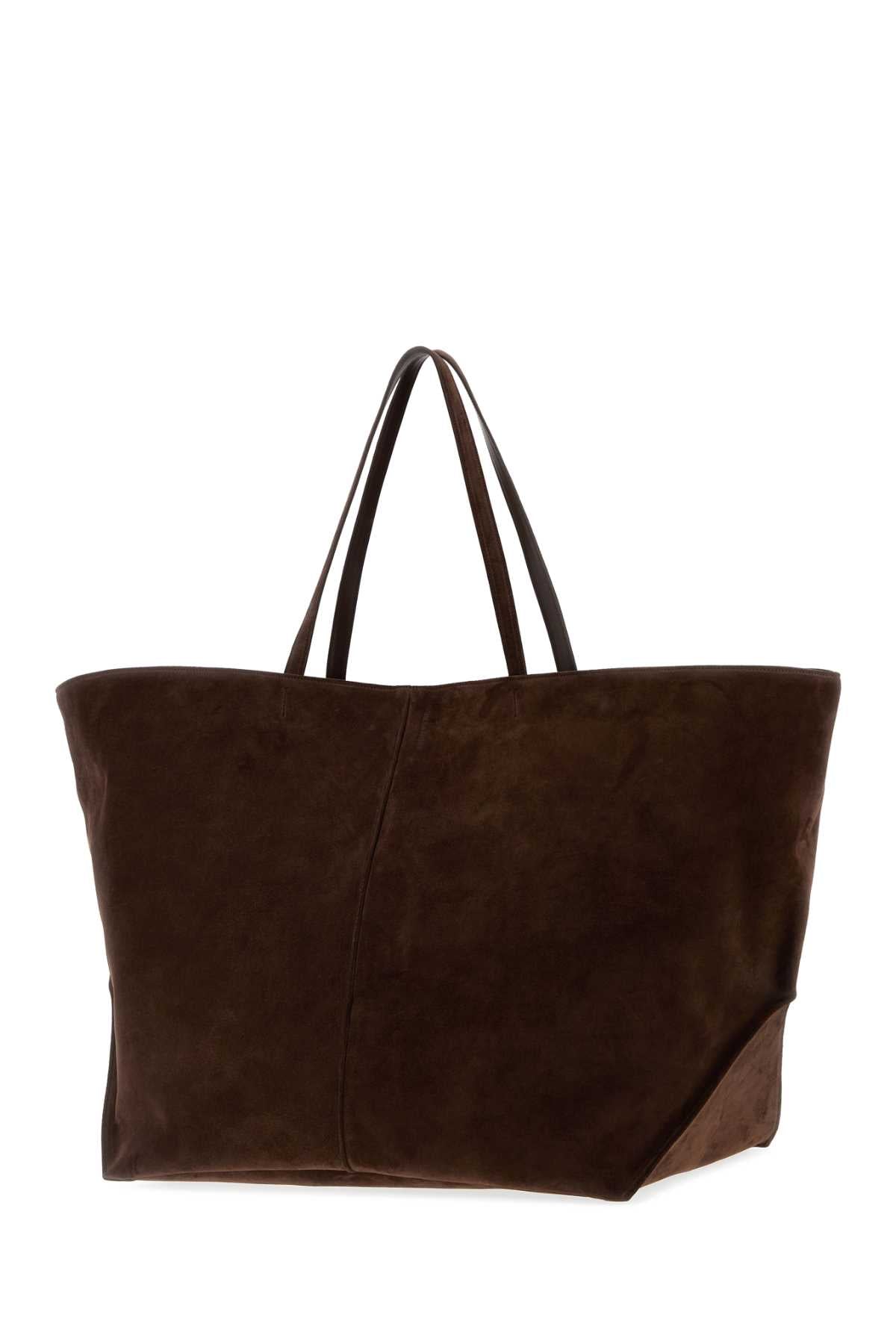 Jil Sander Women Brown Suede Linea Xl Shopping Bag