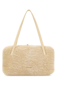 JIL SANDER Jil Sander Women Ivory Shearling Goji Pillow Shoulder Bag