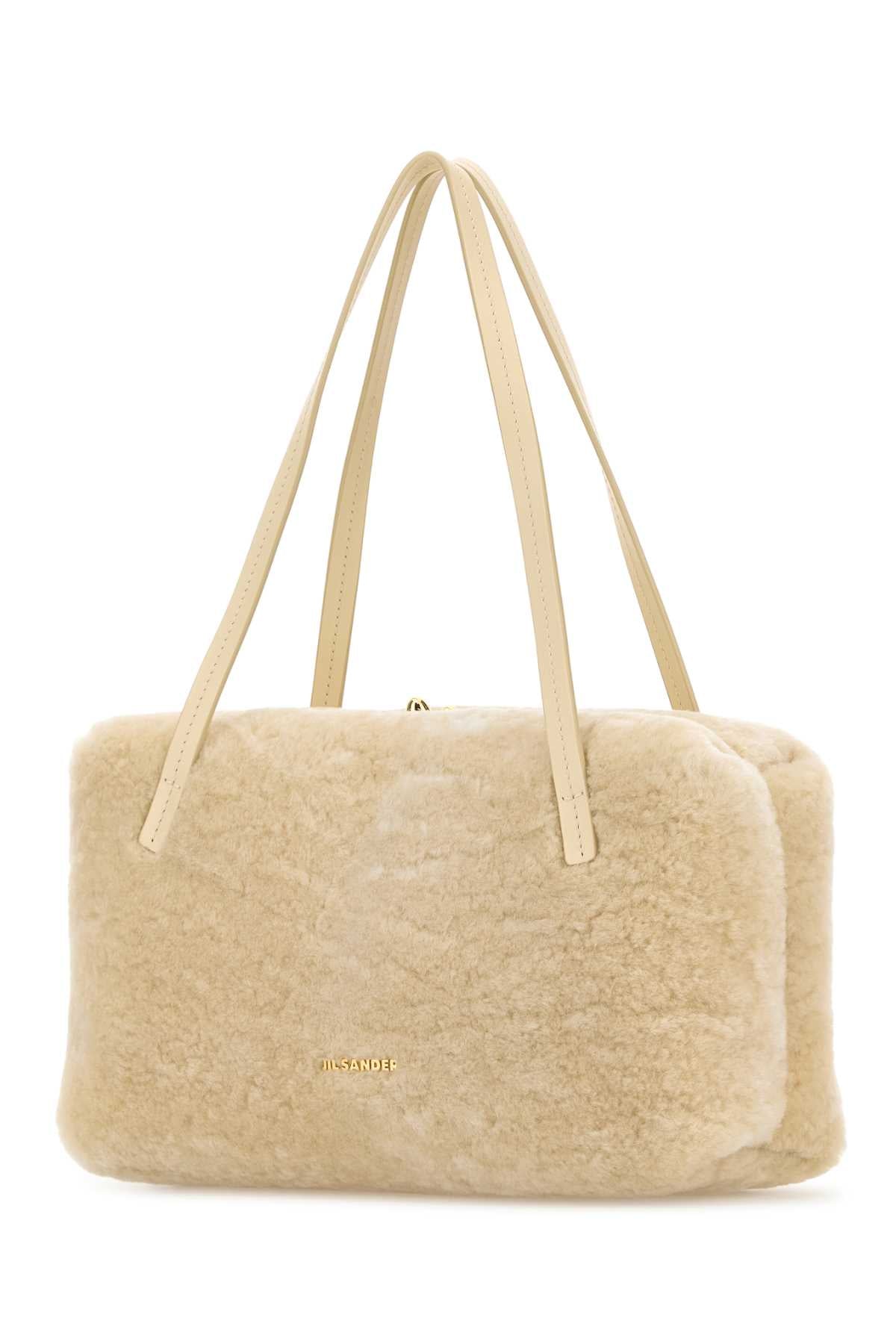 JIL SANDER Jil Sander Women Ivory Shearling Goji Pillow Shoulder Bag