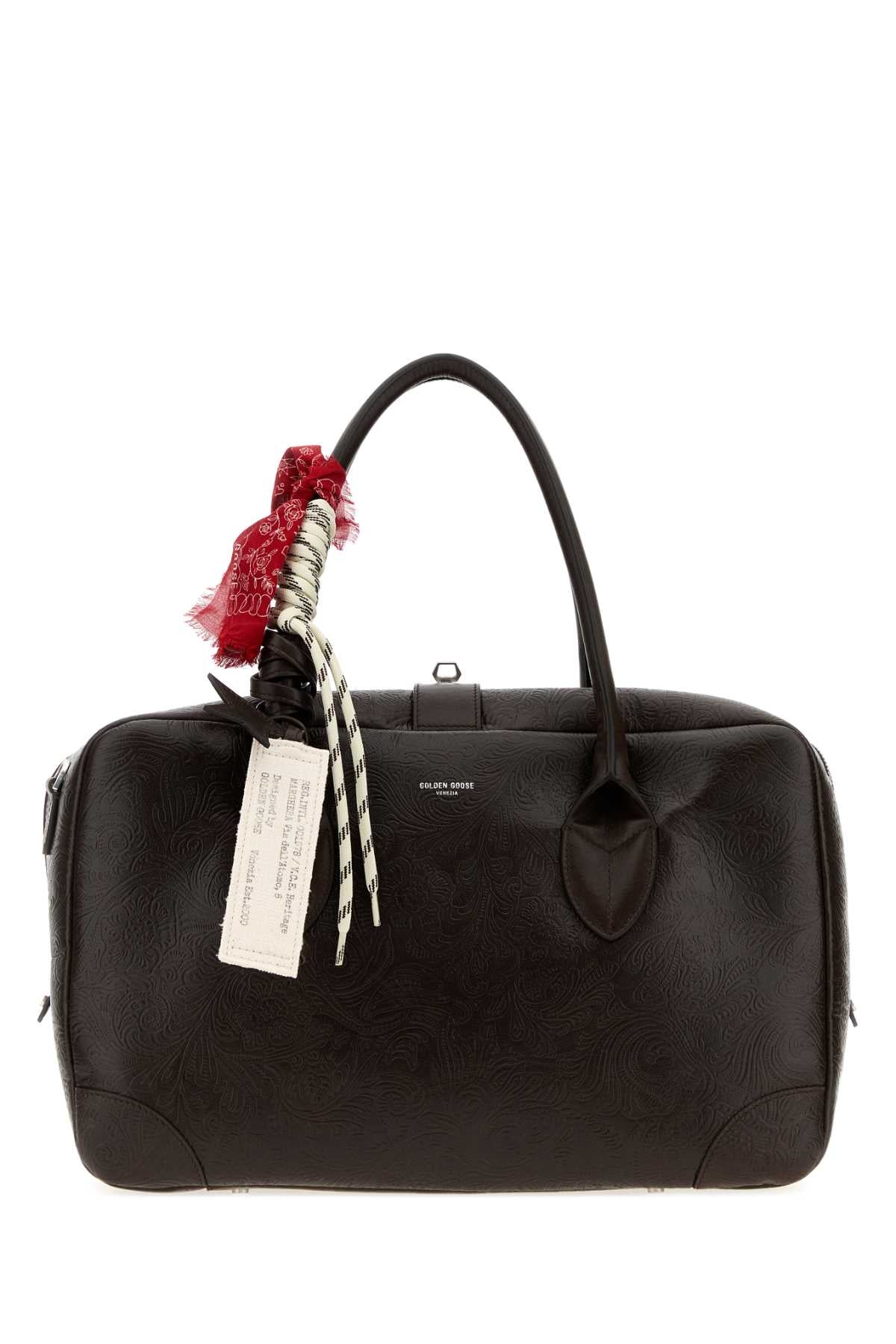 Golden Goose Deluxe Brand Women Dark Brown Leather Medium Vita Travel Bag