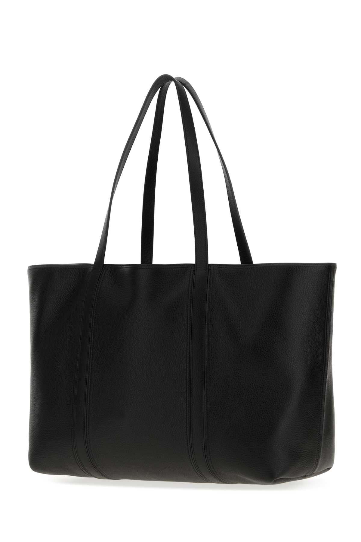 Jil Sander Men Black Leather Foro Shopping Bag