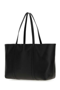 Jil Sander Men Black Leather Foro Shopping Bag