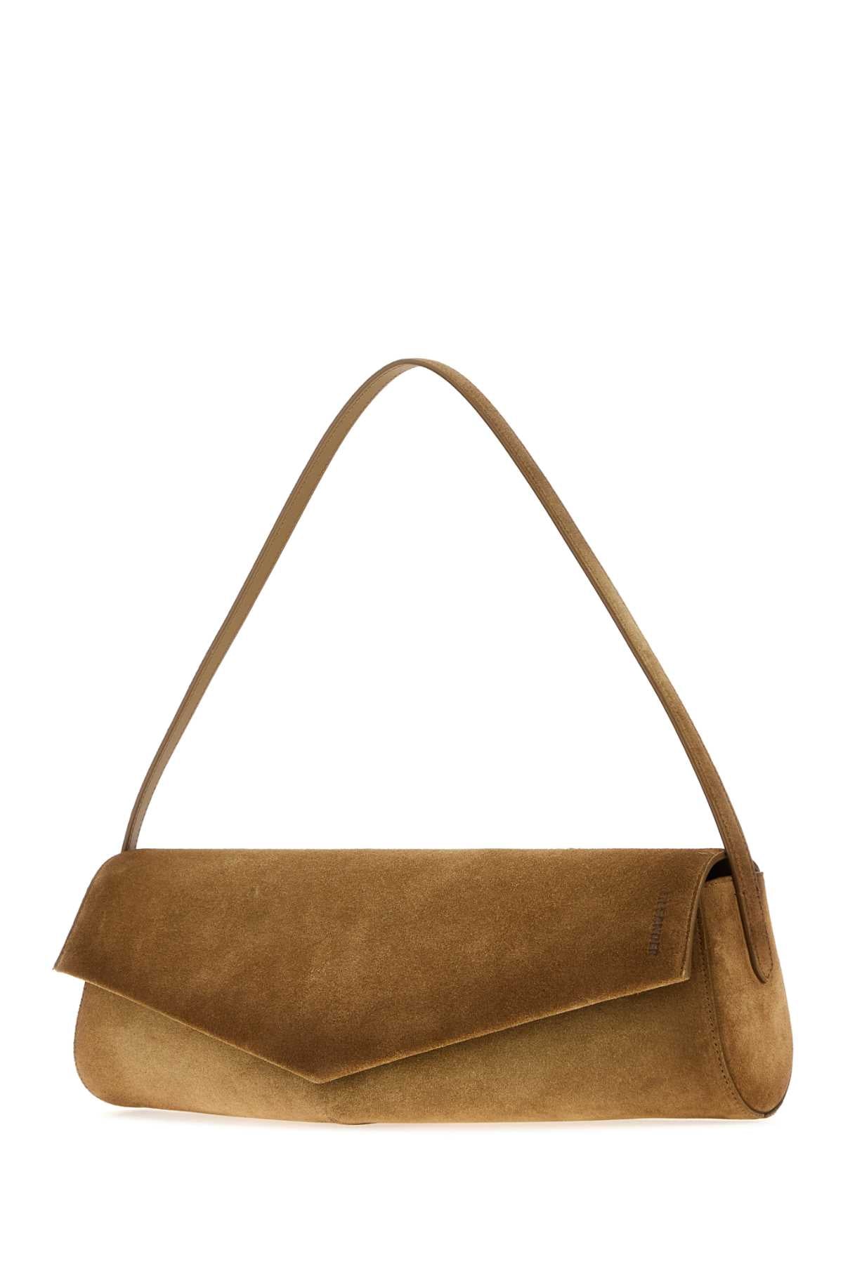 JIL SANDER Jil Sander Women Beige Suede Kante Shoulder Bag