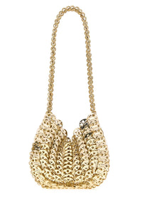 Rabanne Women Gold Metal Knit 1969 Moon Shoulder Bag