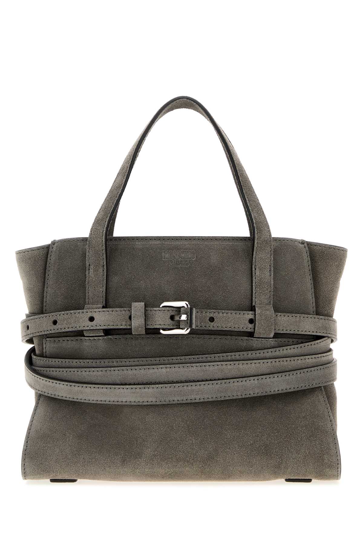 MOSCHINO Moschino Women Grey Suede Moschino Tie Me Handbag