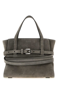 MOSCHINO Moschino Women Grey Suede Moschino Tie Me Handbag