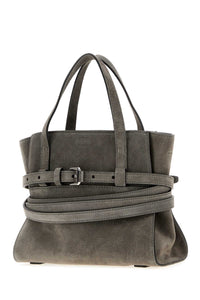 MOSCHINO Moschino Women Grey Suede Moschino Tie Me Handbag