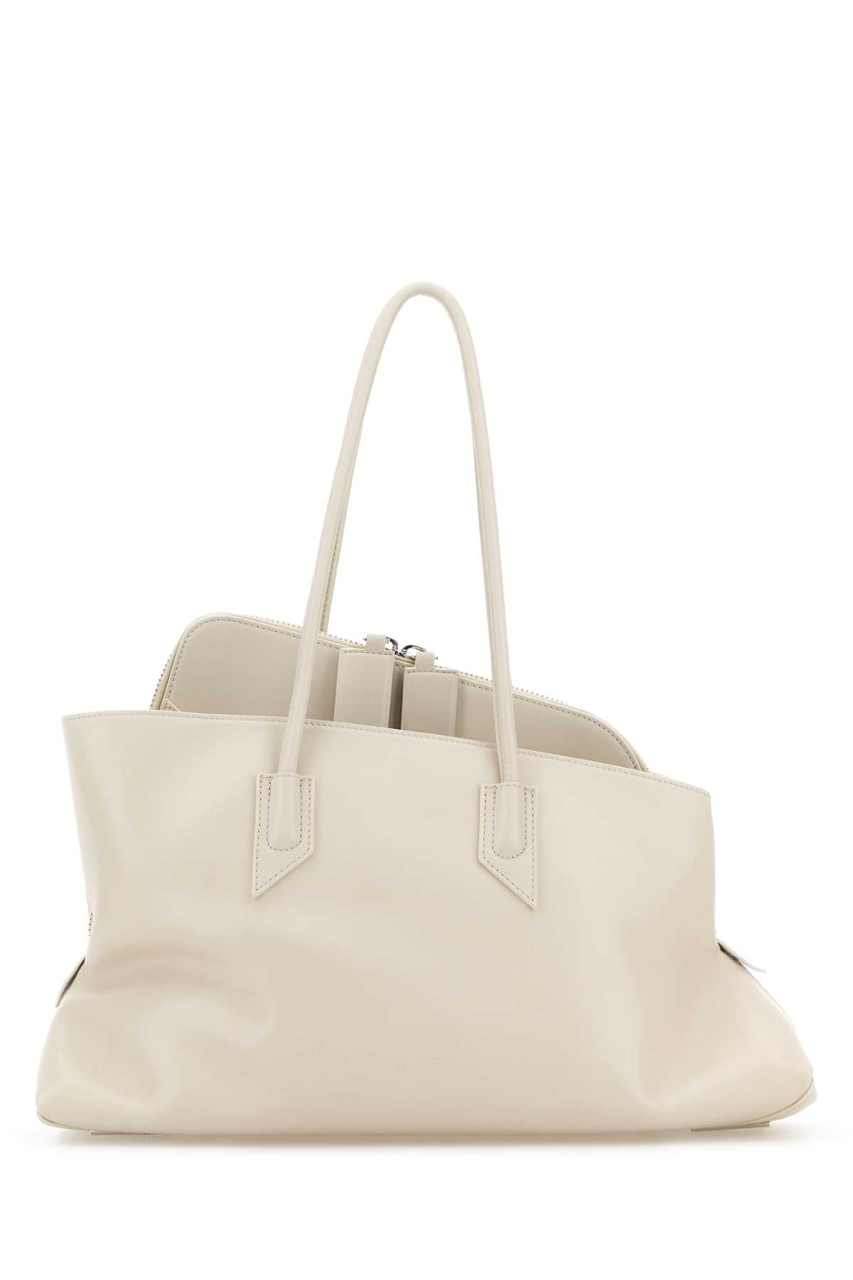 The Attico Women Ivory Leather Medium La Passeggiata Shoulder Bag
