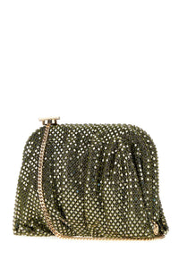 Benedetta Bruzziches Women Purple Rhinestones Knit La Petite Venus Clutch