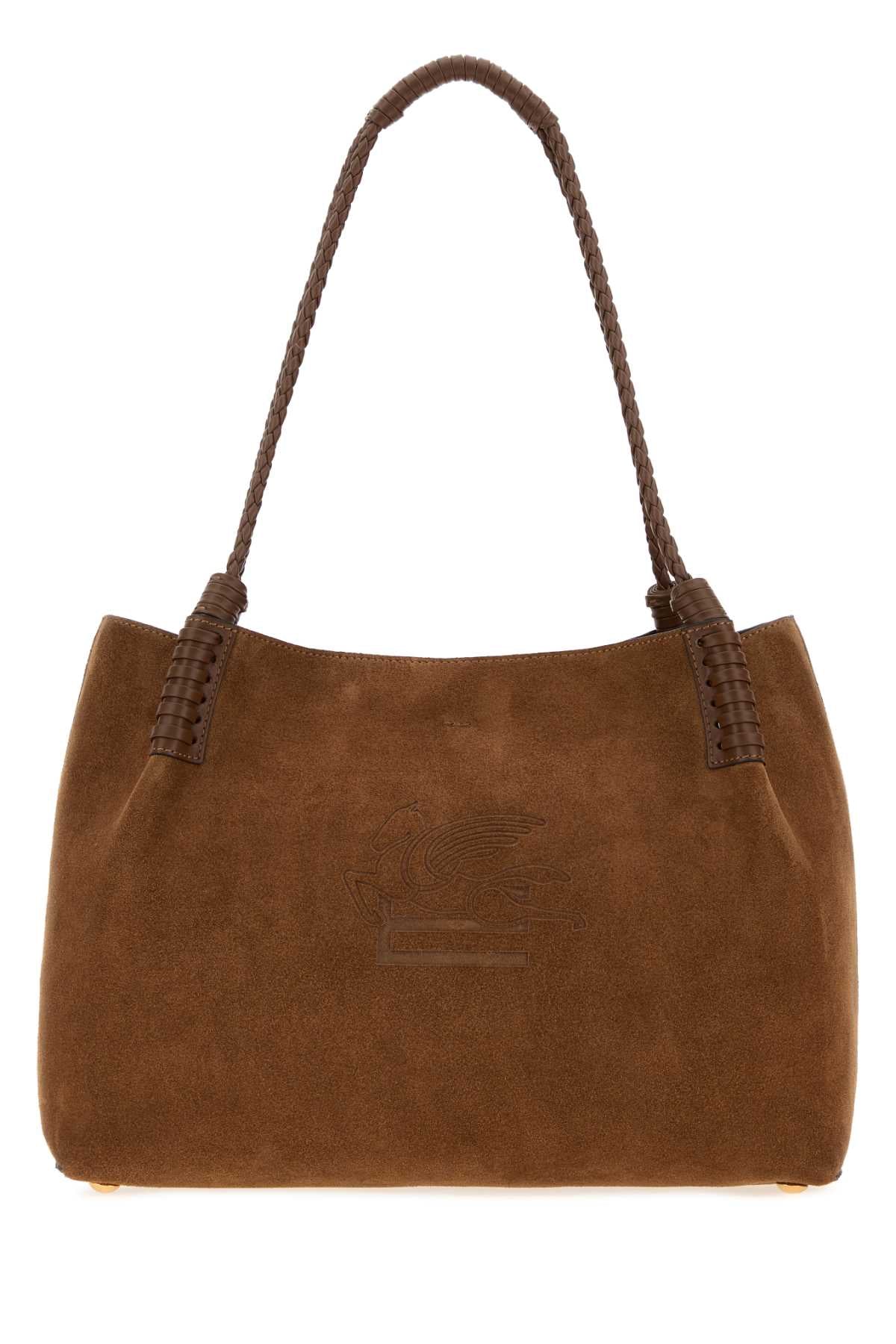 Etro Women Brown Suede Medium Libra Shopping Bag