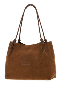 Etro Women Brown Suede Medium Libra Shopping Bag