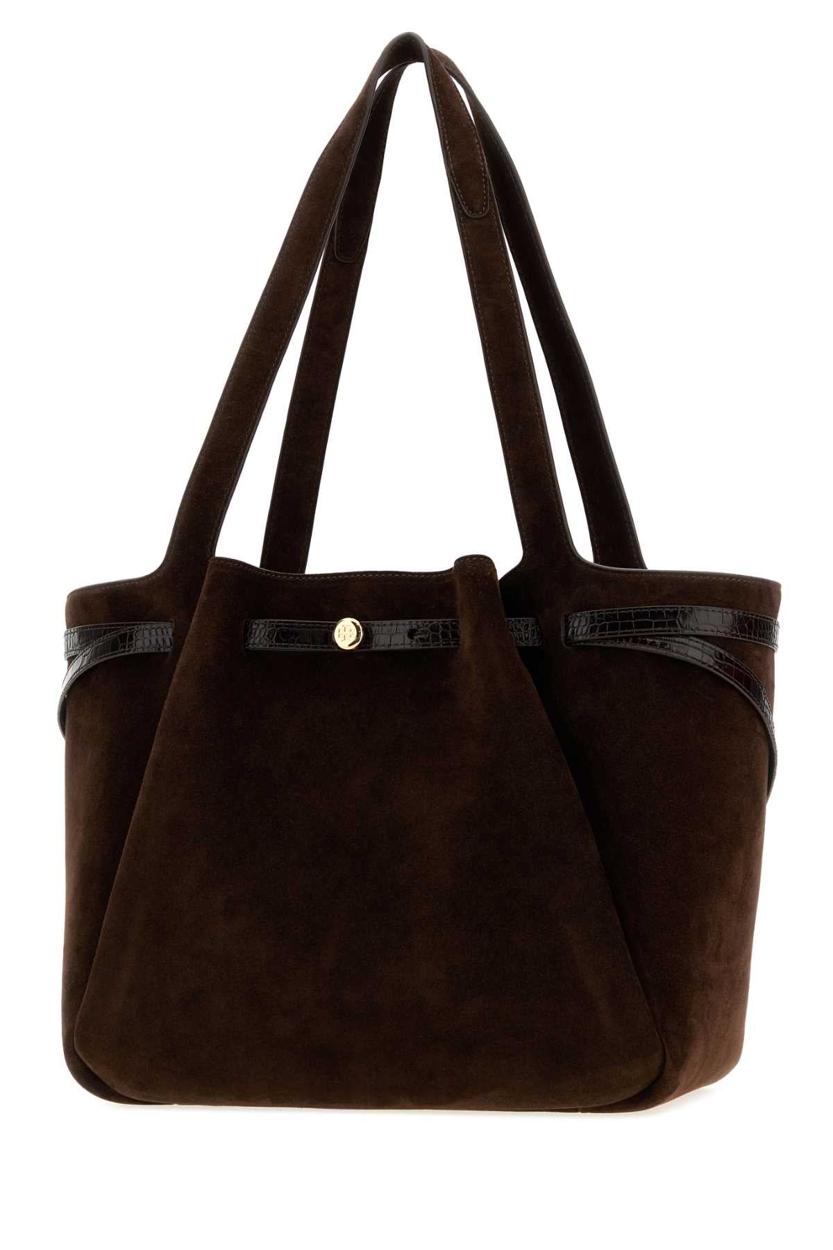 TORY BURCH Tory Burch Women Brown Suede Large Romy Shopping Bag