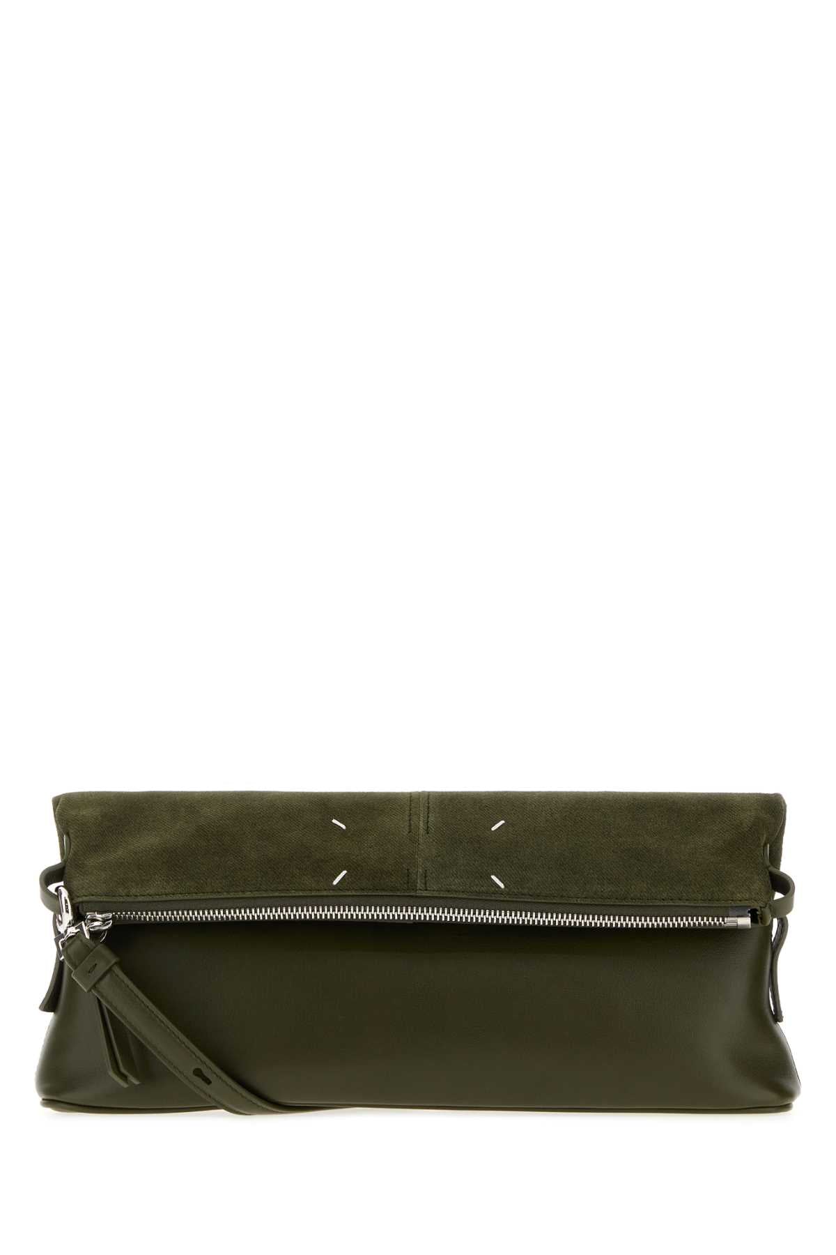 Maison Margiela Women Army Green Leather 5Ac Clutch