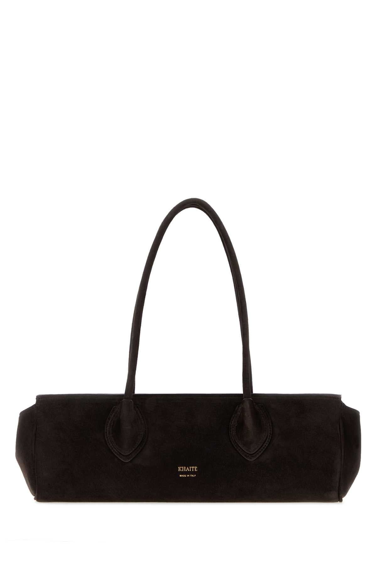 KHAITE Khaite Women Dark Brown Suede Donna Shoulder Bag