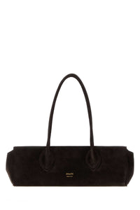 KHAITE Khaite Women Dark Brown Suede Donna Shoulder Bag