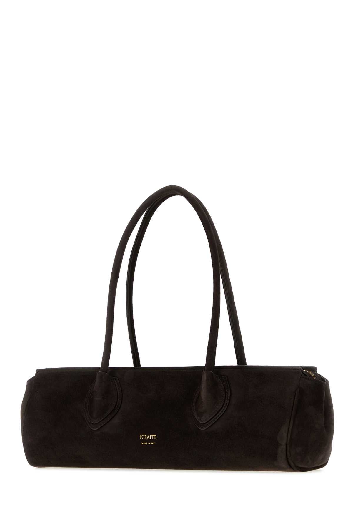 KHAITE Khaite Women Dark Brown Suede Donna Shoulder Bag