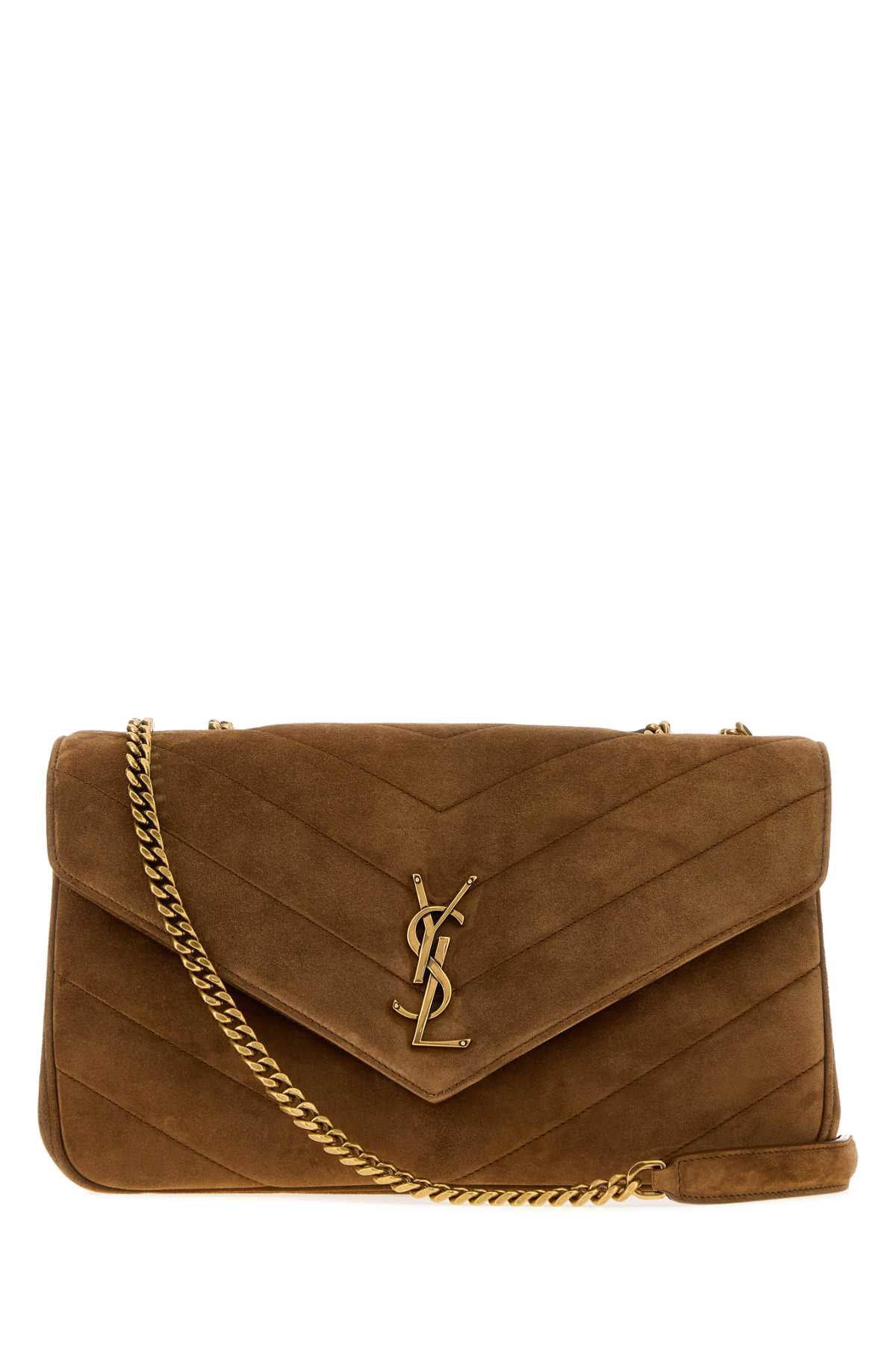 SAINT LAURENT Saint Laurent Women Caramel Suede Medium Loulou Shoulder Bag