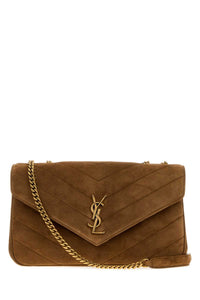 SAINT LAURENT Saint Laurent Women Caramel Suede Medium Loulou Shoulder Bag