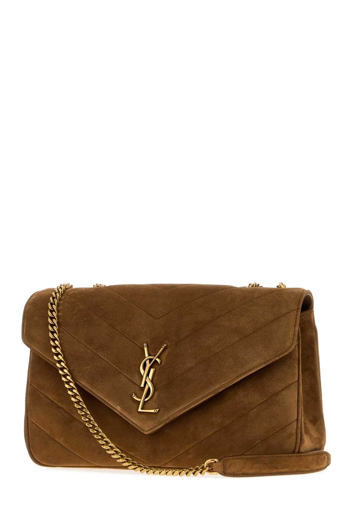 SAINT LAURENT Saint Laurent Women Caramel Suede Medium Loulou Shoulder Bag