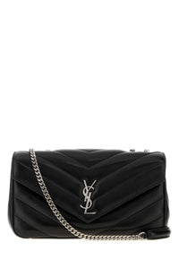 Saint Laurent Women Black Leather Medium Loulou Shoulder Bag