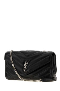 Saint Laurent Women Black Leather Medium Loulou Shoulder Bag