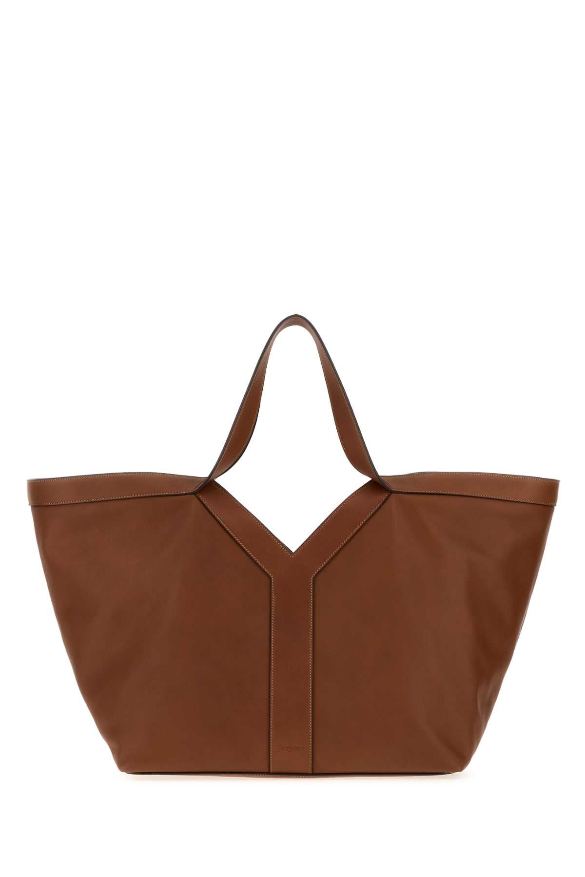 Saint Laurent Women Brown Leather Y Shopping Bag