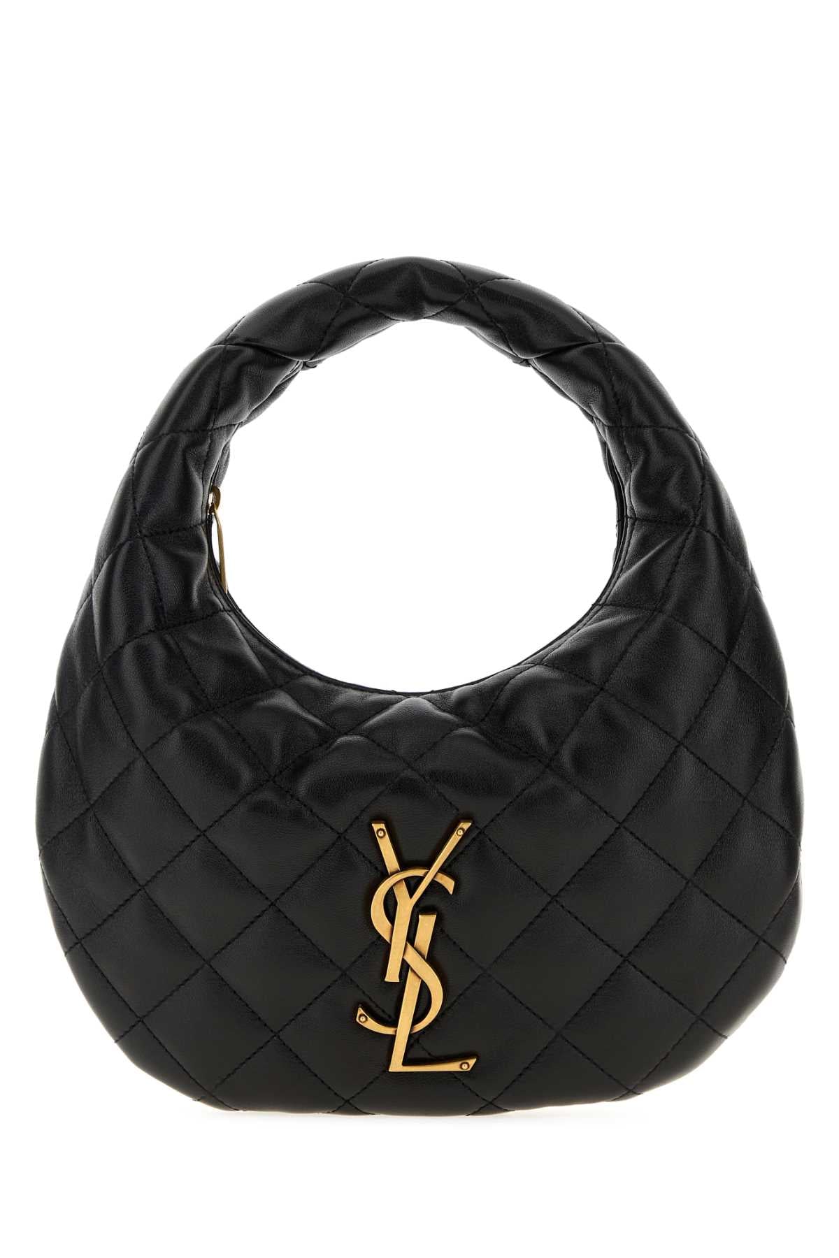 Saint Laurent Women Black Nappa Leather Icarino Shoulder Bag