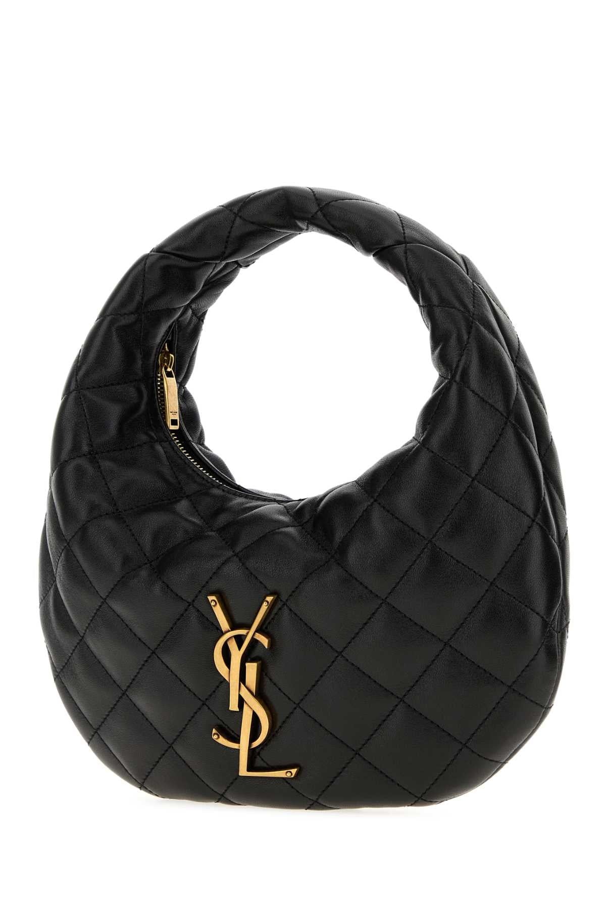 Saint Laurent Women Black Nappa Leather Icarino Shoulder Bag