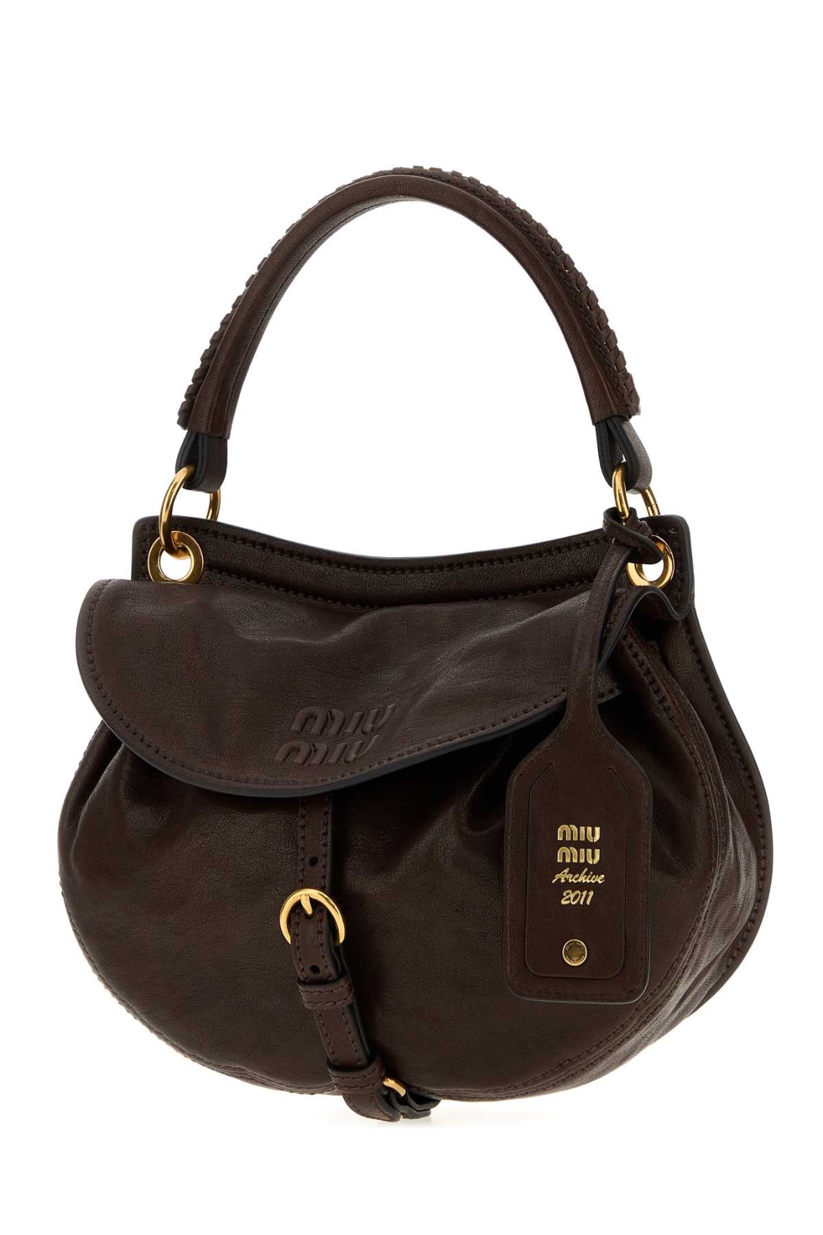 MIU MIU Miu Miu Women Dark Brown Nappa Leather Rendez-Vous Handbag