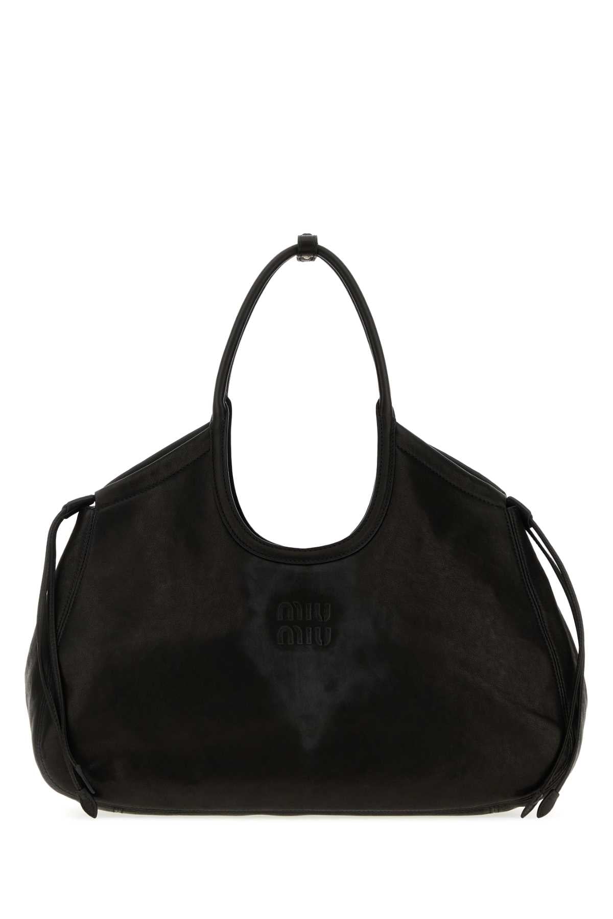 MIU MIU Miu Miu Women Black Nappa Leather Ivy Shopping Bag