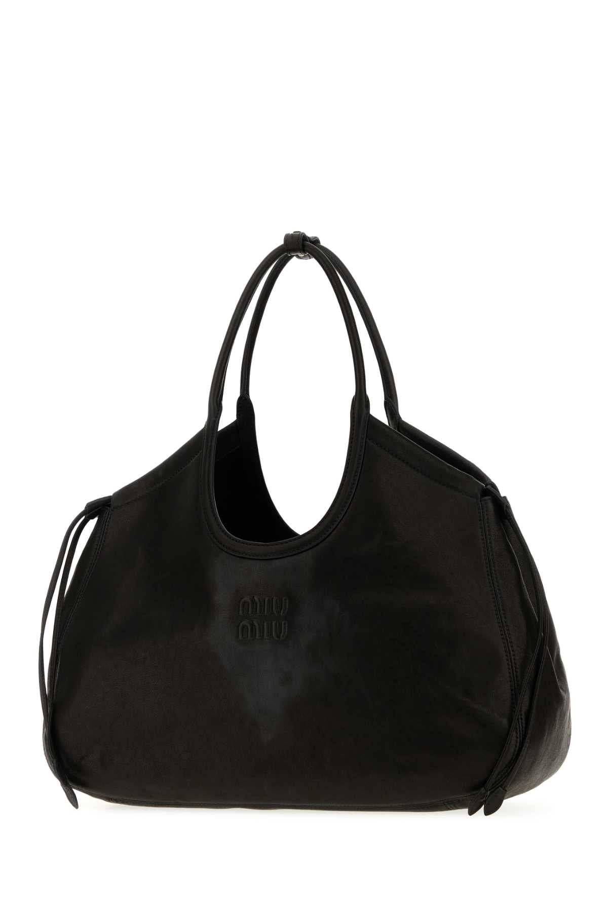 MIU MIU Miu Miu Women Black Nappa Leather Ivy Shopping Bag