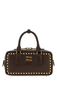 Miu Miu Women Dark Brown Leather Arcadie Handbag