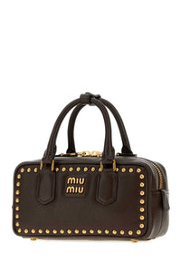 Miu Miu Women Dark Brown Leather Arcadie Handbag