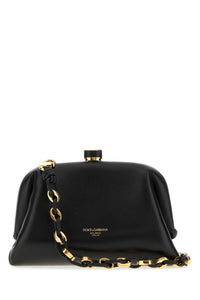 Dolce & Gabbana Women Black Mini Nappa Leather Grandma Clutch