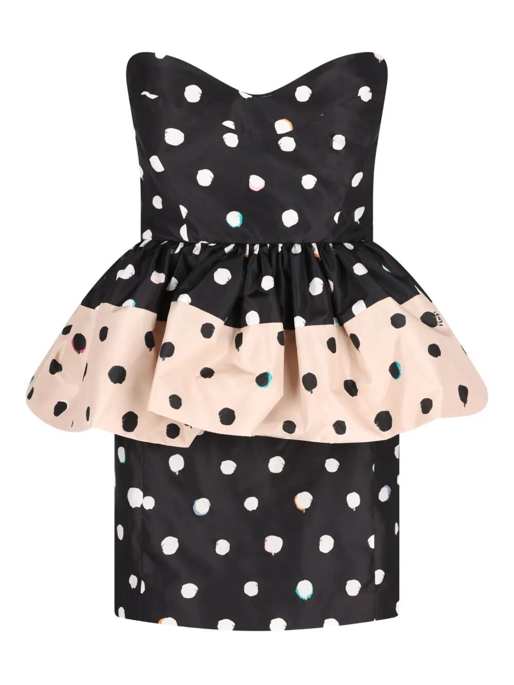 FENDI Falena Dots-Print Taffeta Bustier Dress Women