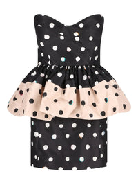 FENDI Falena Dots-Print Taffeta Bustier Dress Women