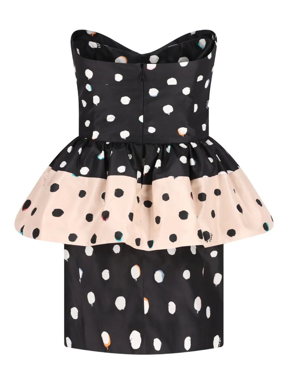 FENDI Falena Dots-Print Taffeta Bustier Dress Women