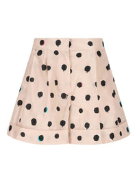 Fendi Women Falena Dots-Print Taffeta Flared Shorts