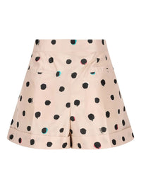FENDI Falena Dots-Print Taffeta Flared Shorts Women