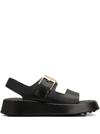 Tod's Women Leather Strappy Sandals With Maxi Buckle