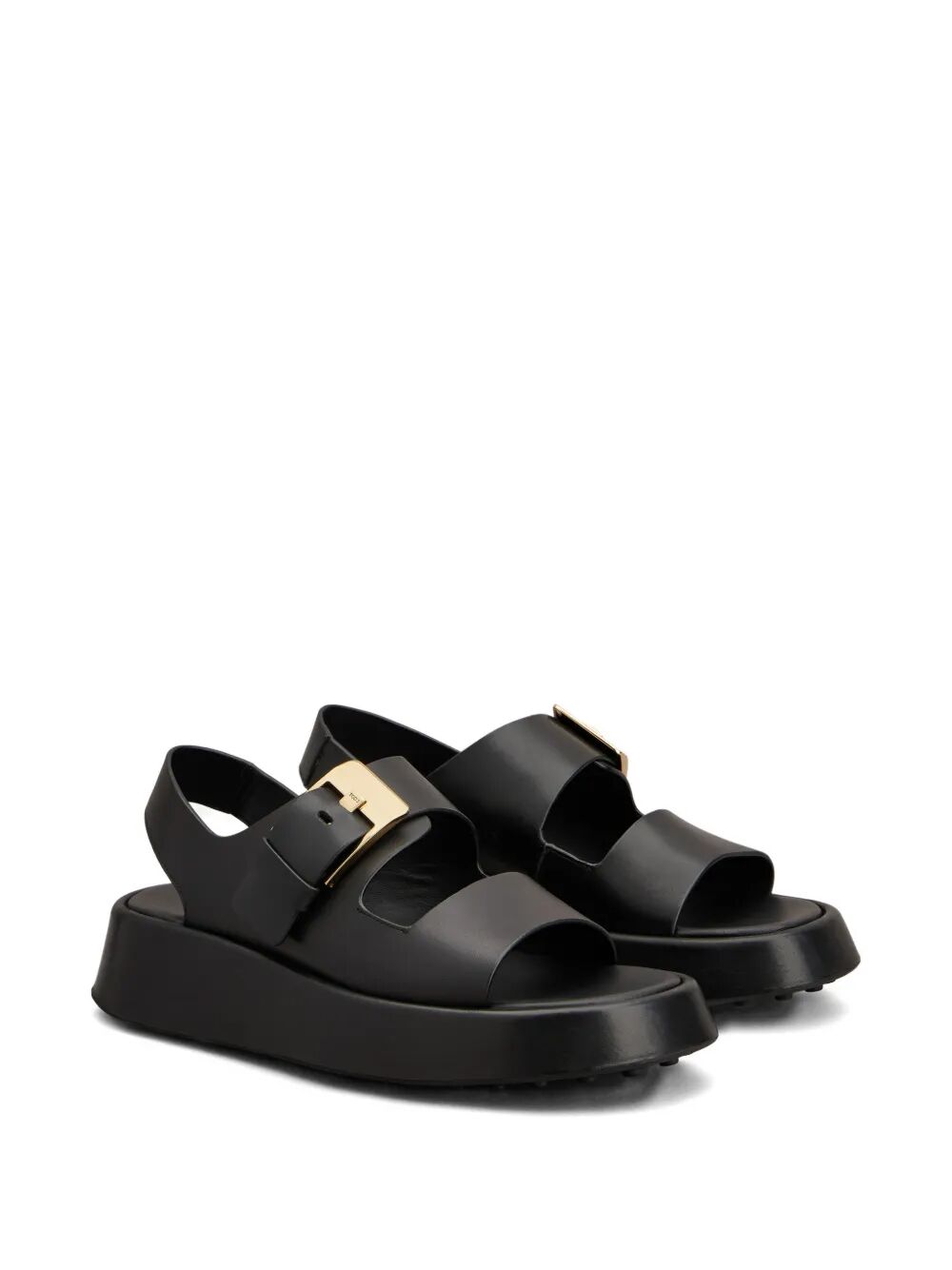 Tod's Women Leather Strappy Sandals With Maxi Buckle