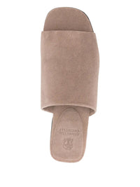 Brunello Cucinelli Women Suede Mules With Monili