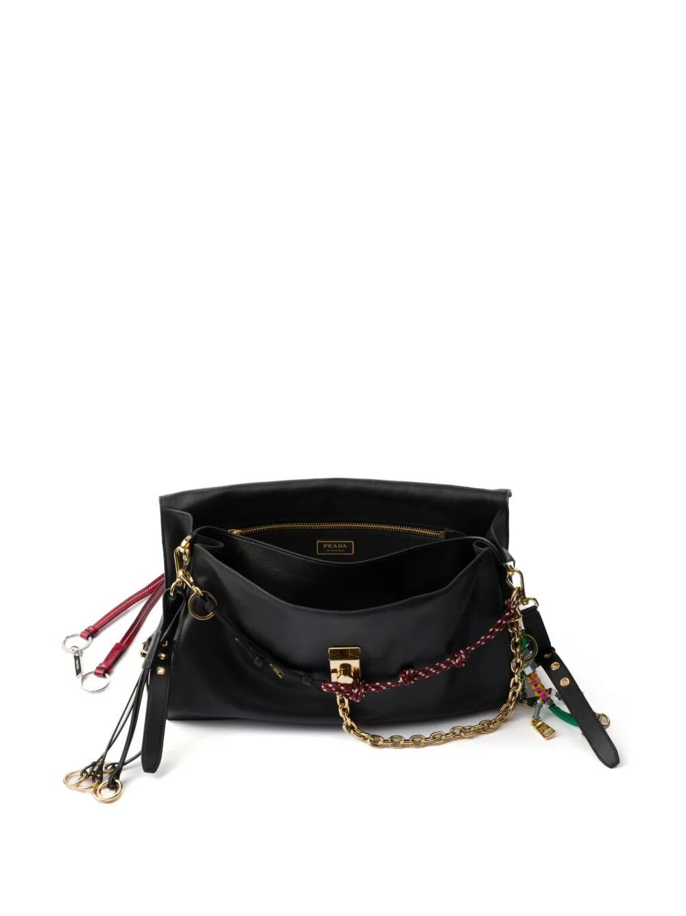 PRADA Prada Soft Sound Large Leather Shoulder Bag With Charms Women