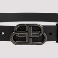 Balenciaga Leather Bb Belt Women