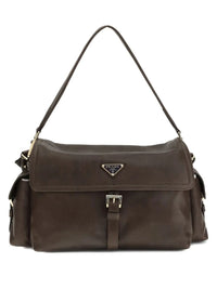 Prada Women Prada Explore Large Vintage Look-Treated Leather Shoulder Bag With Flap