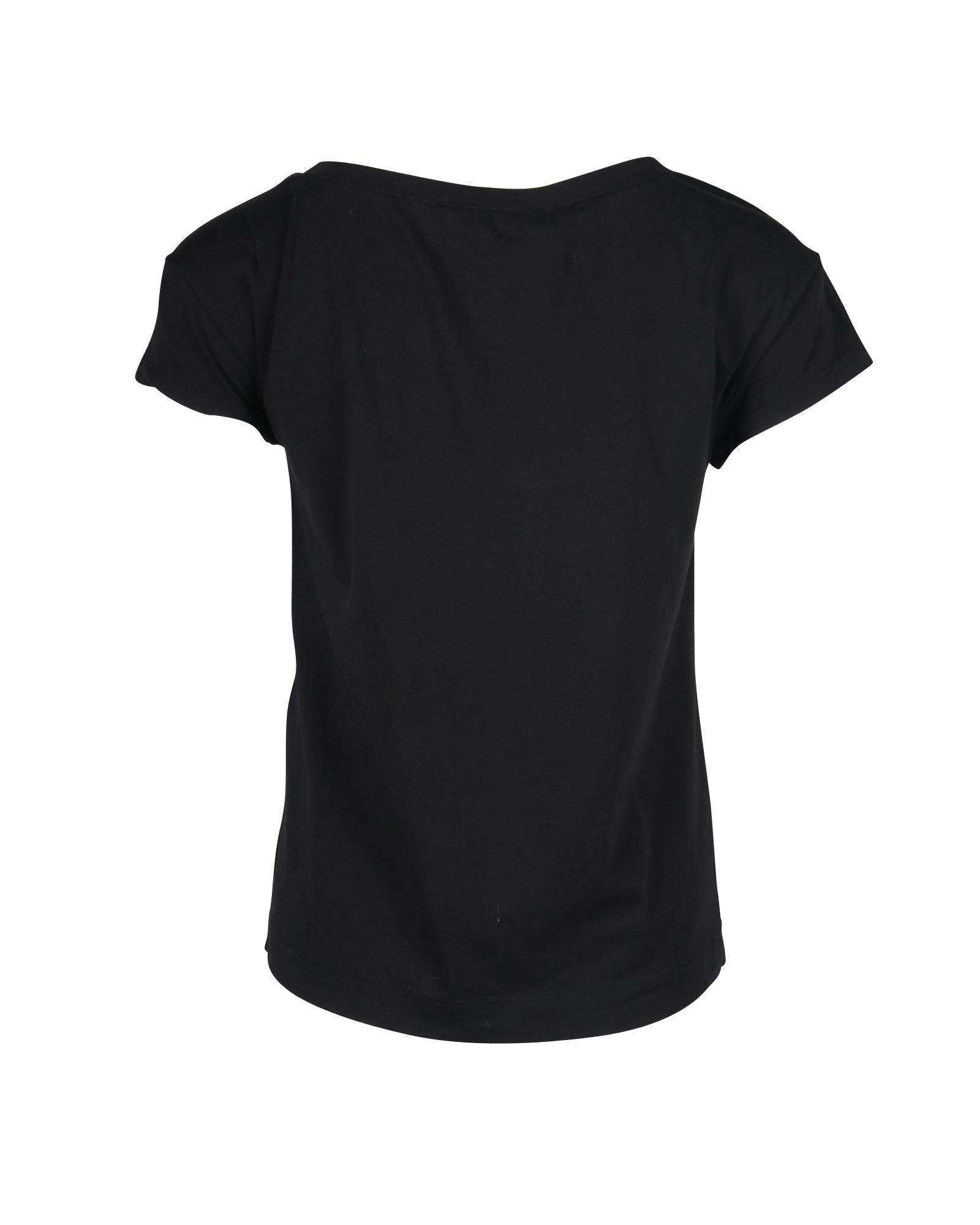 Love Moschino Star Heart Graphic Tee Women Black T-Shirts