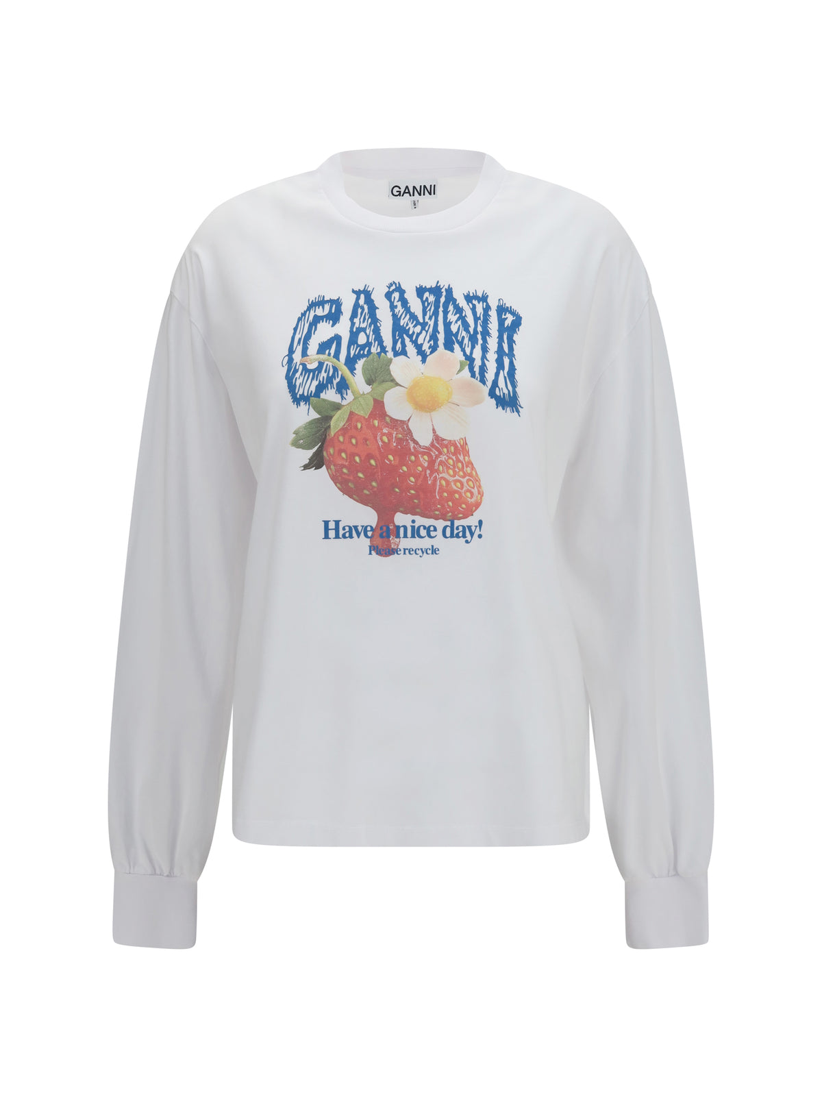 GANNI Ganni Women Strawberry Long-Sleeve Cotton T-Shirt