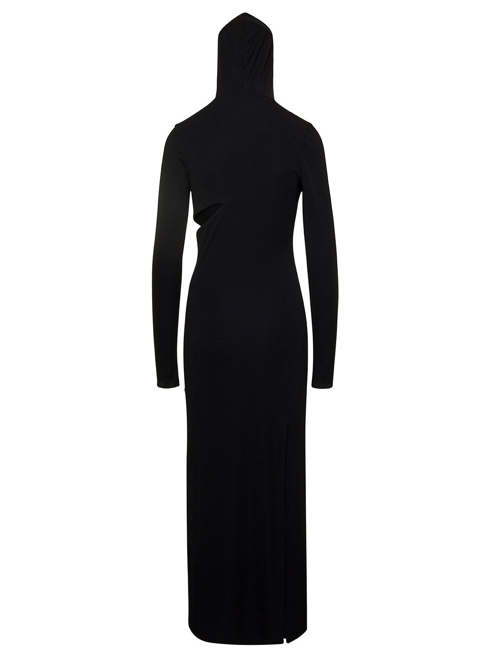 Versace Women Black Cut-Out Hooded Maxi Dress In Viscose Woman