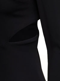 Versace Women Black Cut-Out Hooded Maxi Dress In Viscose Woman