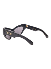 Gucci Women 'Gg1294s' Black Cat-Eye Sunglasses With Logo Lettering In Shiny Acetate Woman